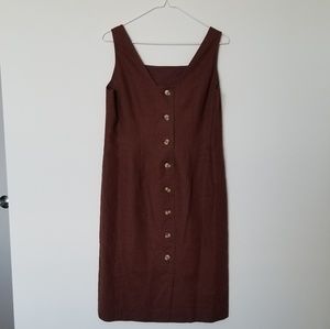 Vintage linen button up dress